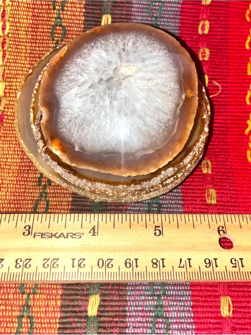 Natural Agate Geode Coaster Like – White and Brown
